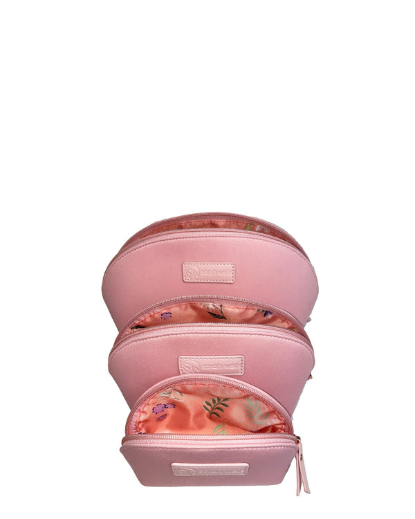 Sarah Wells PackSWell Neoprene Organizer Set of 3 – Washable Zipper Pouches for Pump Parts, Travel, Makeup, Snacks, Tech Cords & More