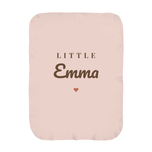 Little Name swaddle blanket in blush