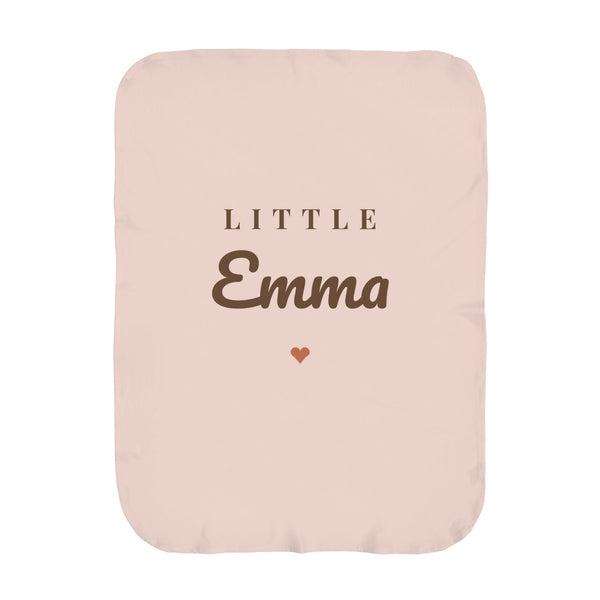 Little Name swaddle blanket in blush