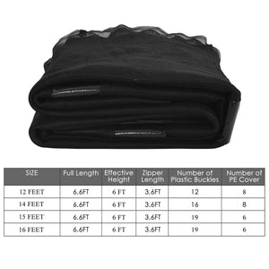 Trampoline Replacement Protection Enclosure Net with Zipper