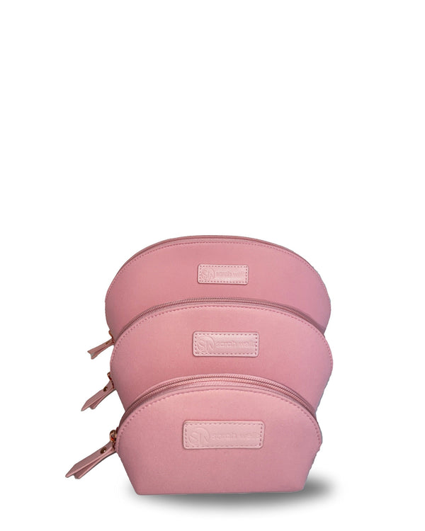 Sarah Wells PackSWell Neoprene Organizer Set of 3 – Washable Zipper Pouches for Pump Parts, Travel, Makeup, Snacks, Tech Cords & More