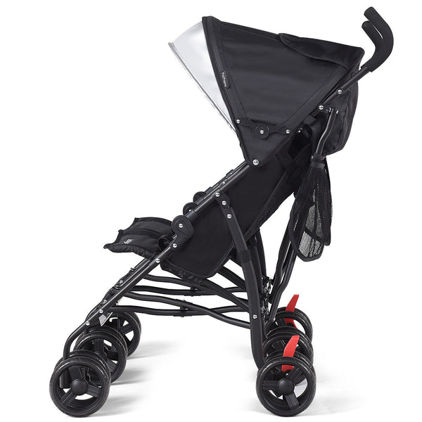 Foldable twin baby double stroller, ultralight umbrella design, perfect for travel with kids. Angle 7 view.