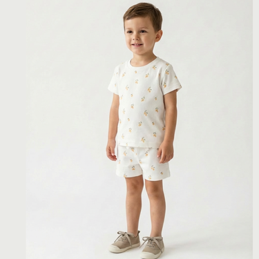 Organic Tee & Shorts Set - Lemons