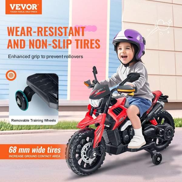 Kids' 12V Electric Ride-On Motorcycle with LED Lights