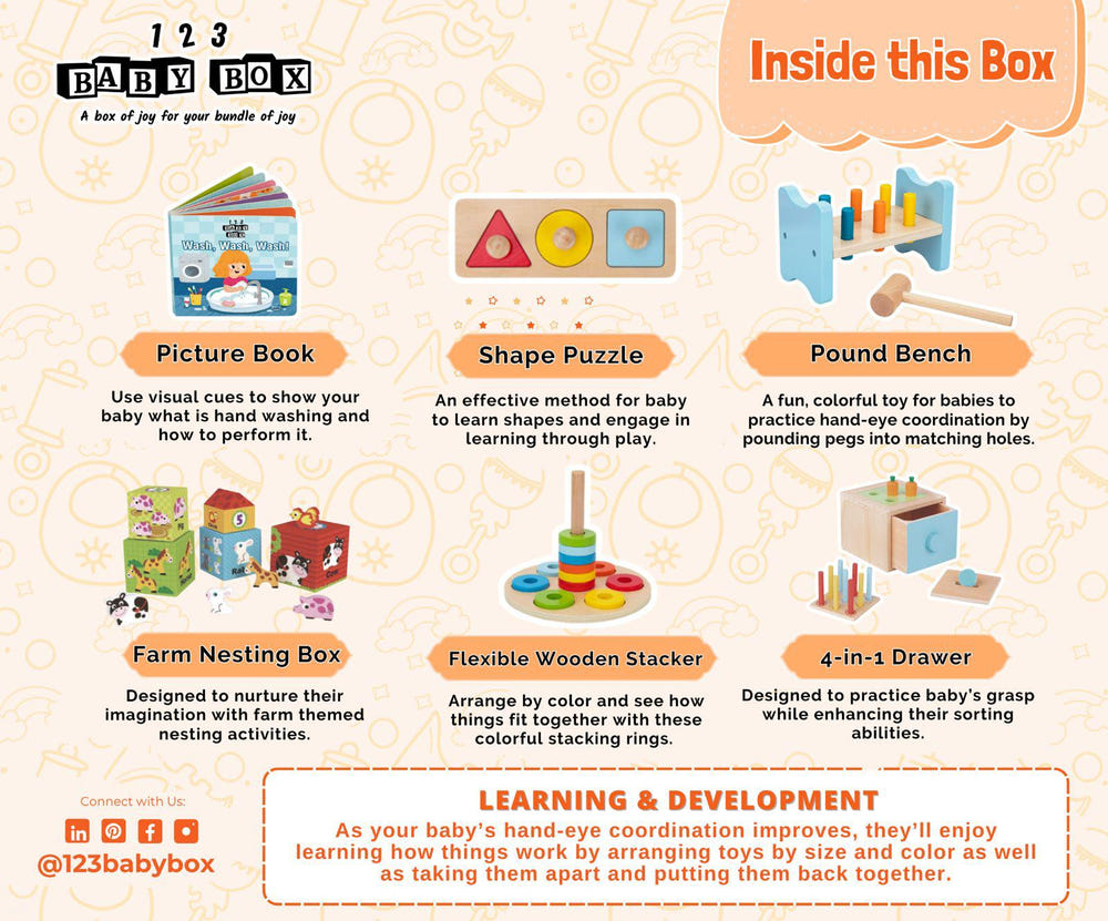 Montessori Educational Box for toddlers 13-15 months, promoting learning through play and exploration.
