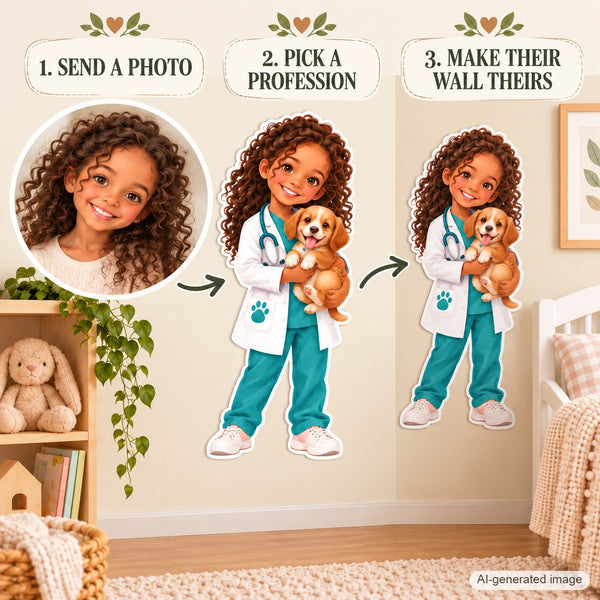 Personalized Veterinarian Wall Decal from Photo, Dream Job Sticker, image 8
