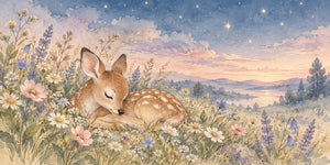 Watercolor Resting Deer Wall Mural, image 3