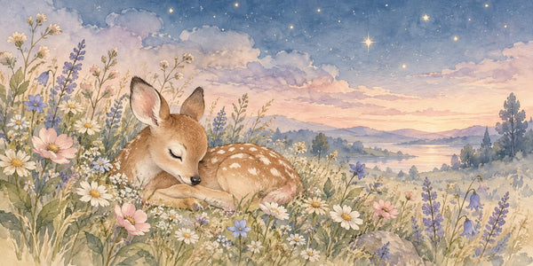 Watercolor Resting Deer Wall Mural, image 3