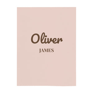 First and Middle Name minky baby blanket in blush