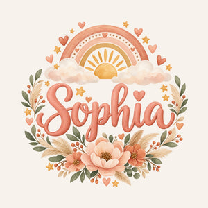 Personalised Boho Rainbow Name Wall Decal, image 3