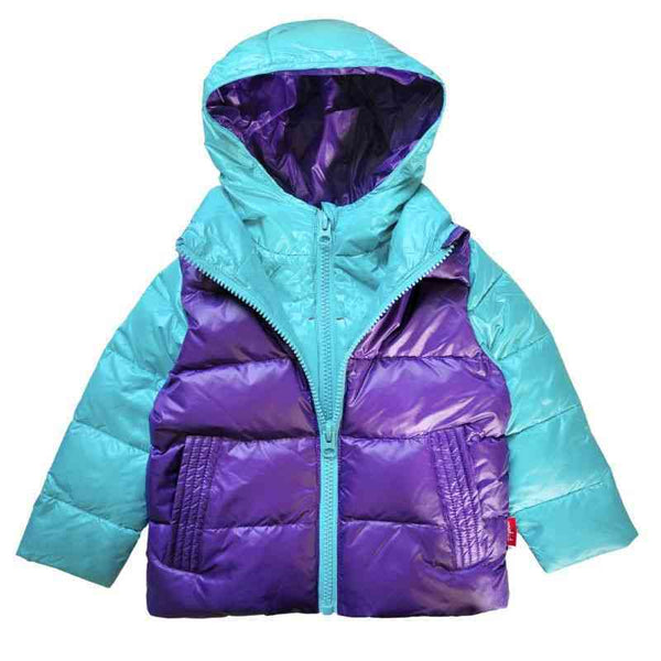 Car Seat Coat | The Road Coat Down - Aqua/Purple
