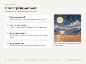 Watercolor Moonlit Court Basketball Wall Mural, image 6