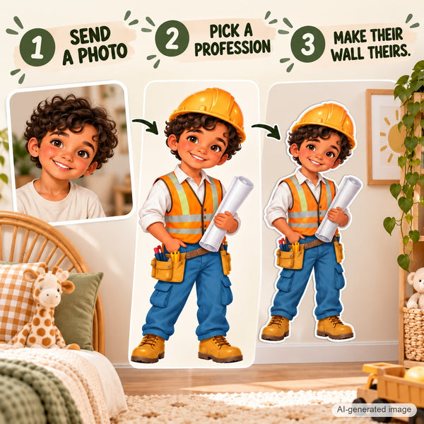 Personalized Engineer Wall Decal from Photo, Dream Job Sticker, image 15