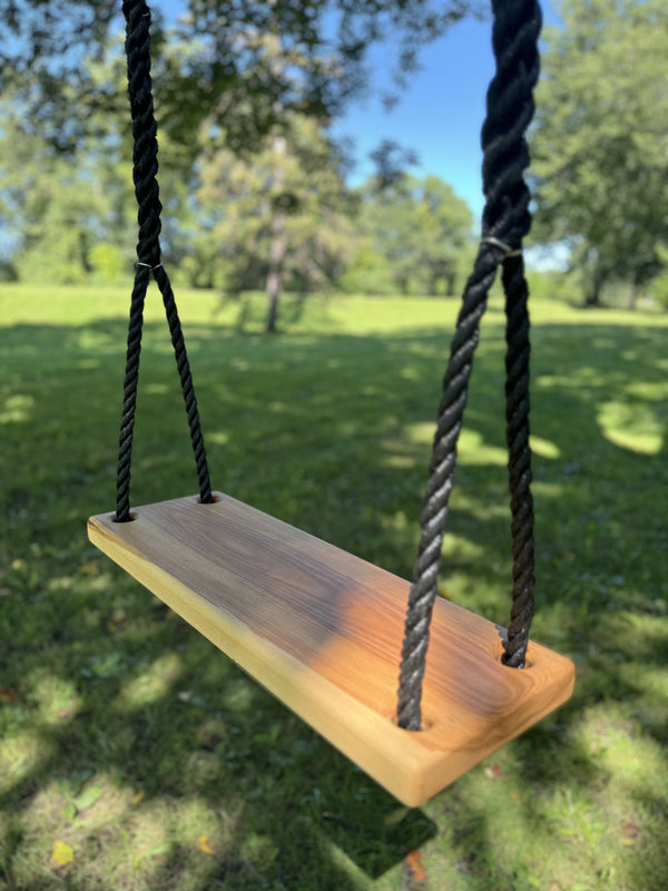 Classic Ash DOUBLE Bench Swing for outdoor playsets, viewed from angle 8, perfect for family fun and relaxation.