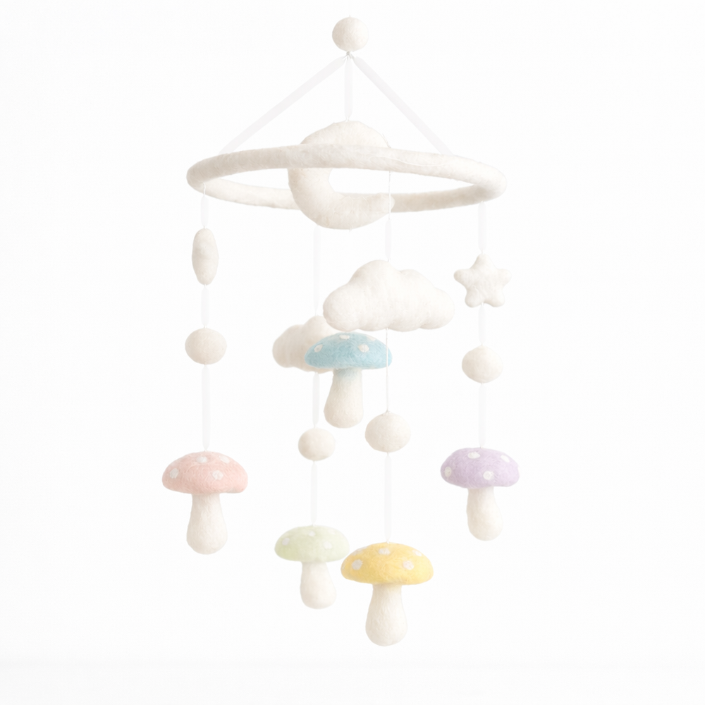 Felt Pastel Mushroom Baby Mobile
