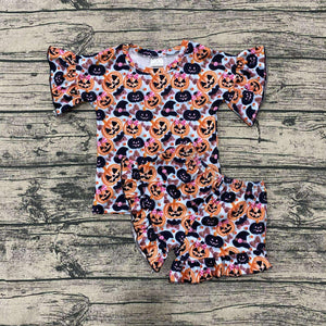 Glitzy pumpkin ruffle set