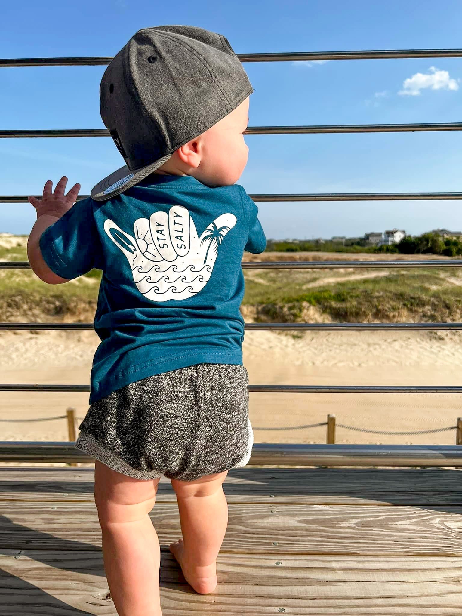 Salty Sea T-Shirt for babies and toddlers, featuring a playful ocean-themed design.