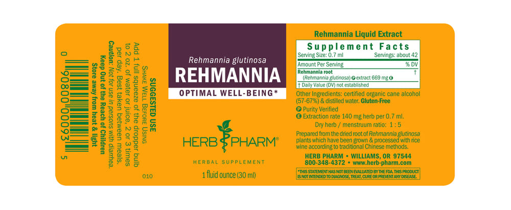 Herb Pharm Rehmannia Chinese Kidney Support Tonic for babies, 1 Fl Oz - Nourishing herbal health supplement.
