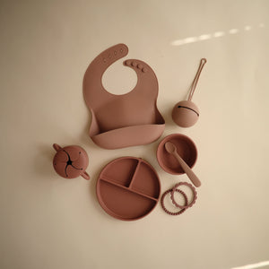 Mushie Silicone Suction Bowl for Babies Learning to Feed