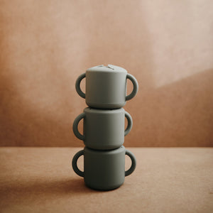 Mushie Snack Cup silicone spill-proof two handles
