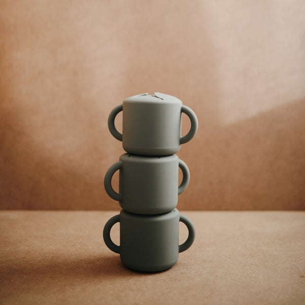 Mushie Snack Cup silicone spill-proof two handles