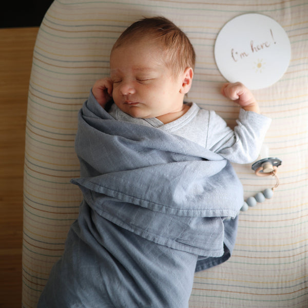 Mushie Organic Cotton Muslin Swaddle Blanket extra soft