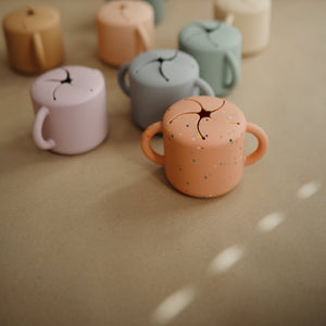 Mushie Snack Cup silicone spill-proof two handles