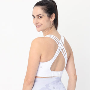 Chloe 4 Running Nursing & Pumping Sports Bra (White Magnolia)