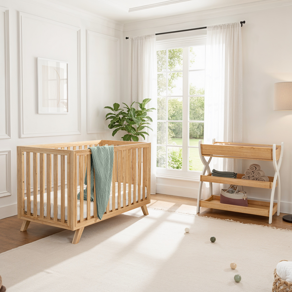 Baby Crib for 0 to 3 Years - Natural Wood