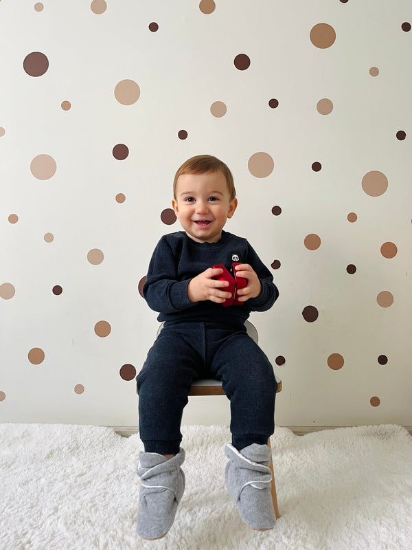 Organic Baby Booties, Newborn Booties Basic, Gray