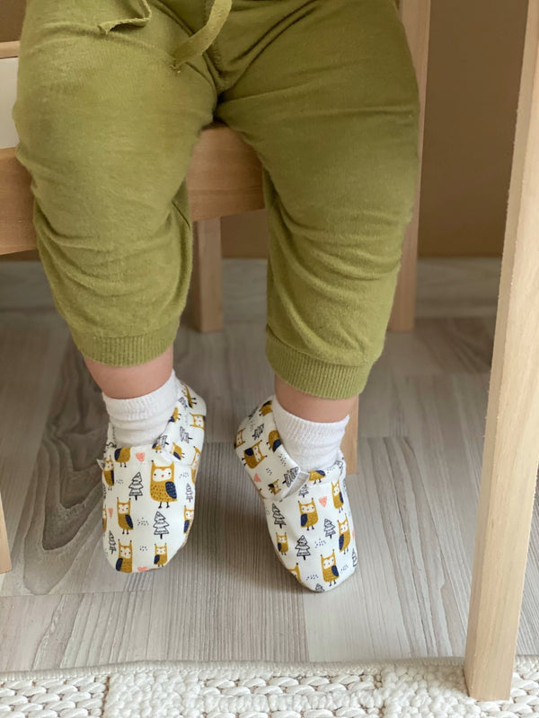 Ella Bonna Non-Slip Sole Bird Patterned Baby Booties, Home Boot Slippers Nursery Shoes