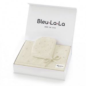 Organic Pointelle Swaddle Blanket + Hat Gift Set - MOOGCO Baby