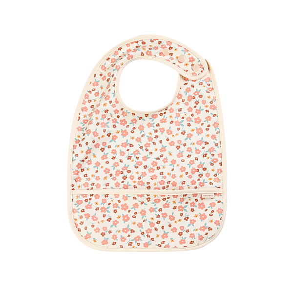 Basic Bib in Sunset Meadow design, perfect for keeping your baby clean during mealtime.