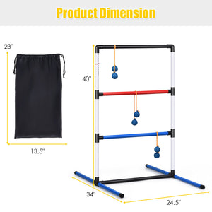 Ladder Ball Toss Game Bolas Score Tracker Carrying Bag for Kids - Outdoor Play