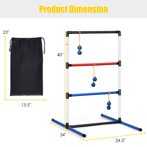 Ladder Ball Toss Game Bolas Score Tracker Carrying Bag for Kids - Outdoor Play