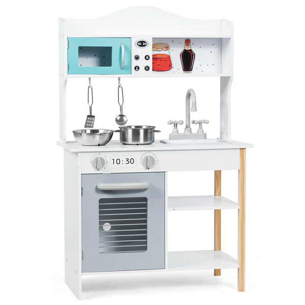 Kids Kitchen Cookware Pretend Cooking Food Play Set - Realistic