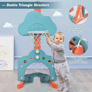 3-in-1 Kids Basketball Hoop Set with Balls - Adjustable Height