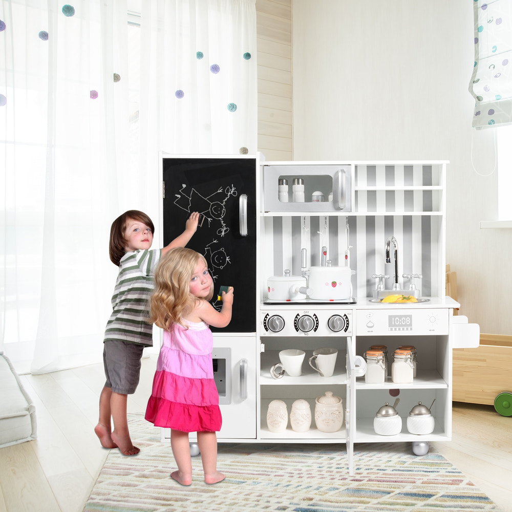 Wooden Pretend Play Kitchen Sets with Simulated Sound - Realistic