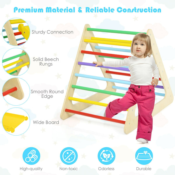 5 in 1 Kids Triangle Climber Play Gym Set with 2 Ramps for Toddlers & Kids