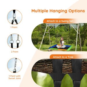 60 Inches Platform Tree Swing Outdoor with  2 Hanging Straps for Infants