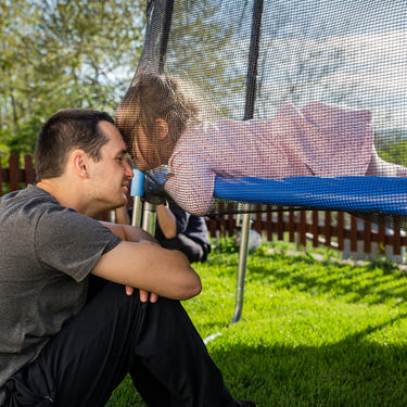 15 Feet Trampoline Safety Replacement Enclosure Net for secure playtime fun in toys and hobbies.