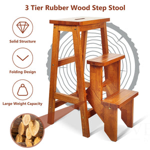 3 Tier Step Stool 3 in 1 Folding Ladder Bench for kids, versatile and safe for reaching high places.