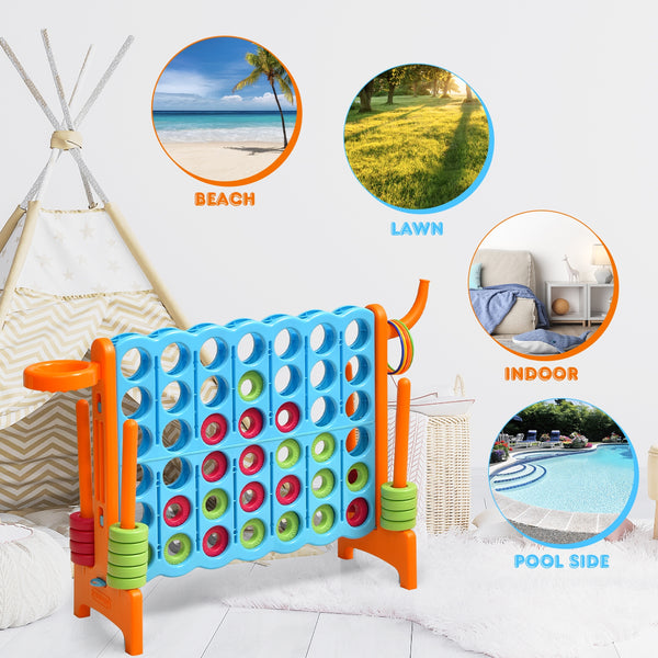 2.5Ft 4-to-Score Giant Game Set - Weather-Resistant for Kids - Outdoor Play