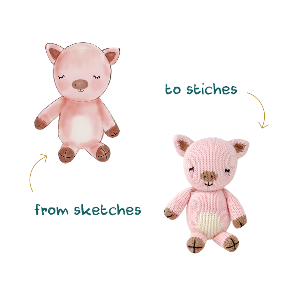 Soft baby pig plush toy, perfect for cuddling and comfort, shown from angle 3. Ideal for little ones' playtime.