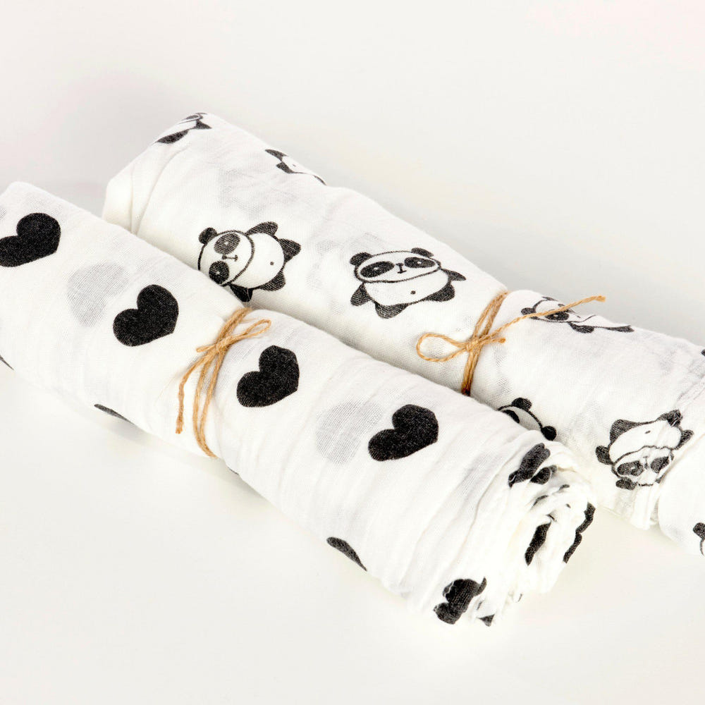 Bamboo swaddle pack for babies, soft and breathable blanket for comfort and security.