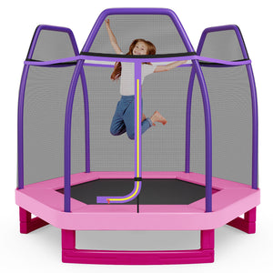 7 Feet Kids Recreational Bounce Jumper Trampoline - Safety Net