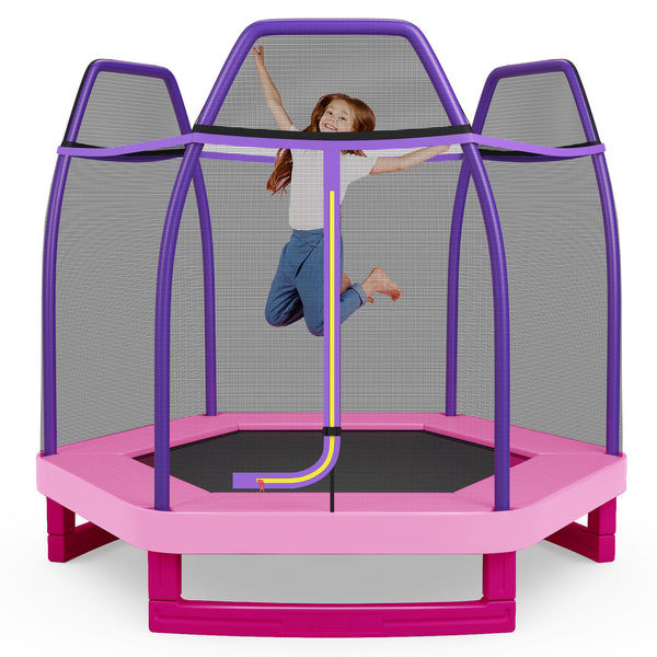 7 Feet Kids Recreational Bounce Jumper Trampoline - Safety Net