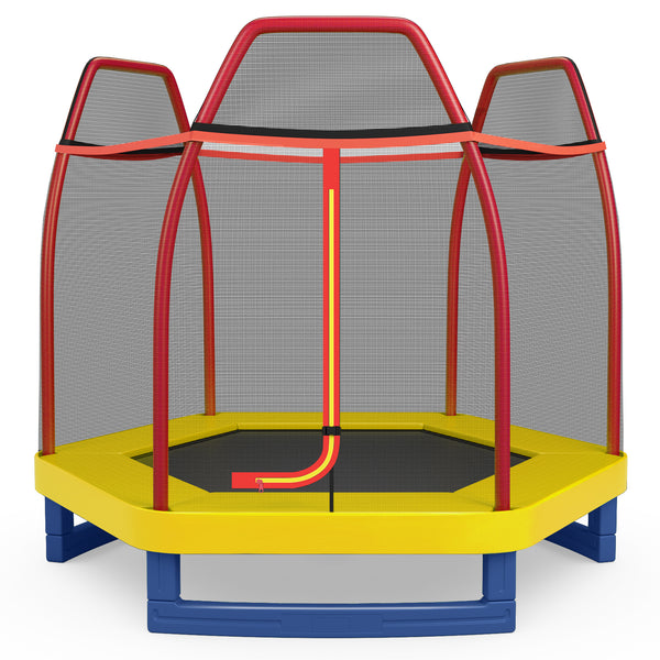 7 Feet Kids Recreational Bounce Jumper Trampoline - Safety Net