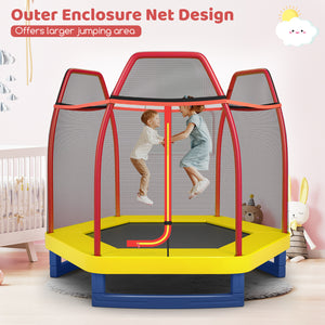 7 Feet Kids Recreational Bounce Jumper Trampoline - Safety Net