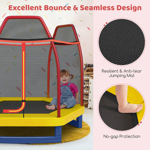 7 Feet Kids Recreational Bounce Jumper Trampoline - Safety Net